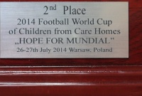 Zbliżenie na puchar za zajęte 2 miejsce